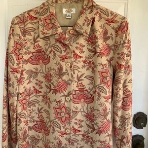 Talbots Floral Blazer in Red and Tan